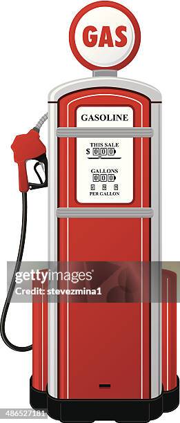 vintage gas pump - vintage gas station stock illustrations
