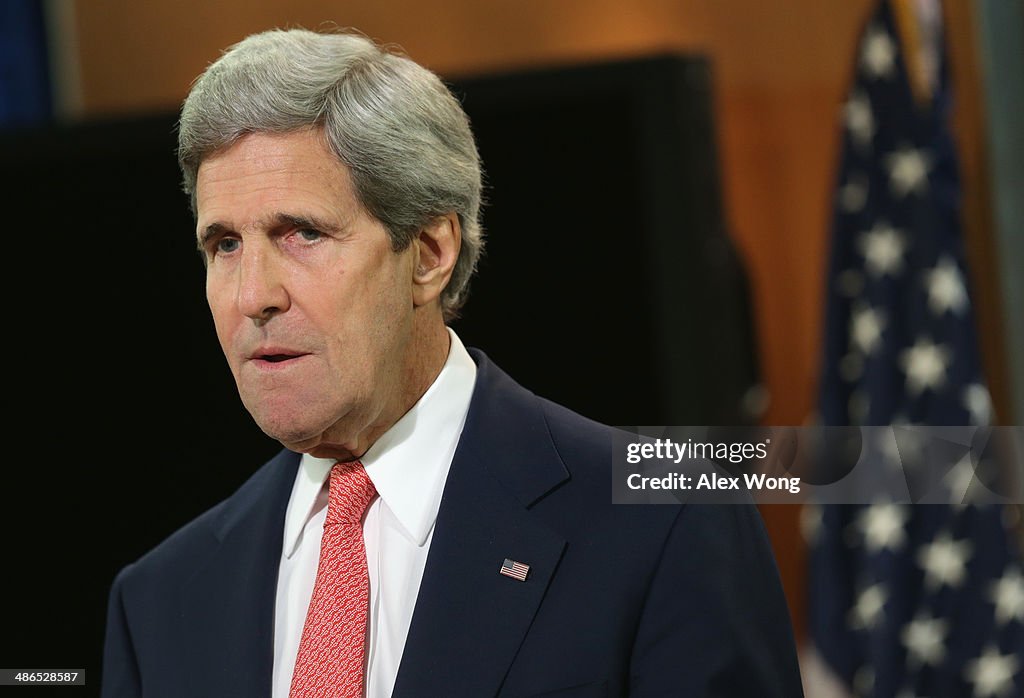 John Kerry Makes Statement On Ukraine At U.S. State Department