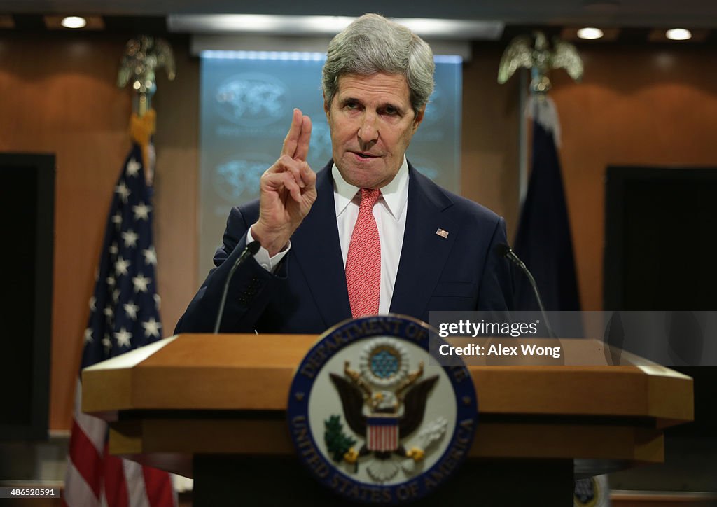 John Kerry Makes Statement On Ukraine At U.S. State Department