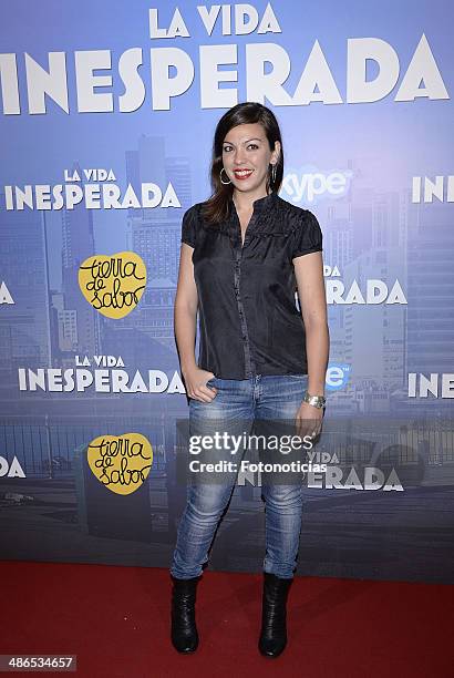 Iris Diaz attends the 'La Vida Inesperada' premiere at Callao cinema on April 24, 2014 in Madrid, Spain.