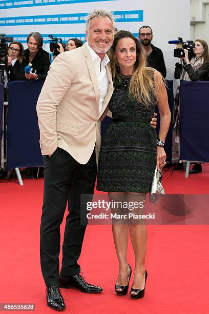 David Ginola and Coraline attend the 41st Deauville American Film Festival Opening Ceremony on September 4, 2015 in Deauville, France.