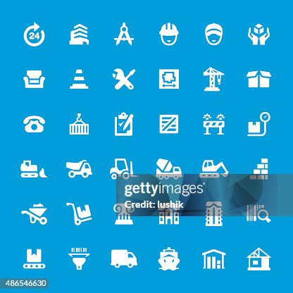 Engineering and Construction vector icon set Engineering and Construction vector icon set