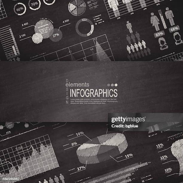 infographic elements blackboard - chalkboard - chalk arrow stock illustrations