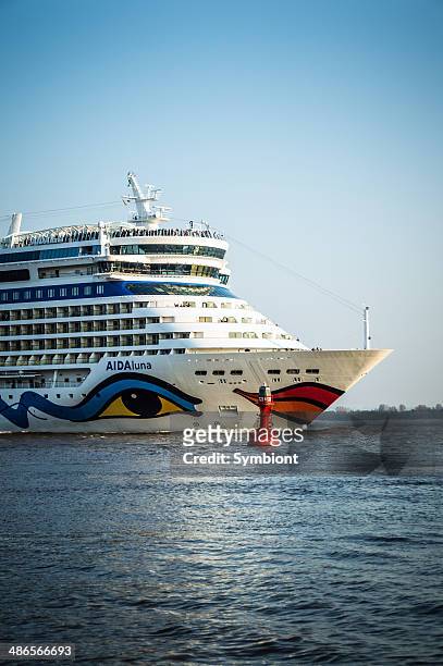 cruise ship aida luna leaving the harbor - aida cruises stock pictures, royalty-free photos & images