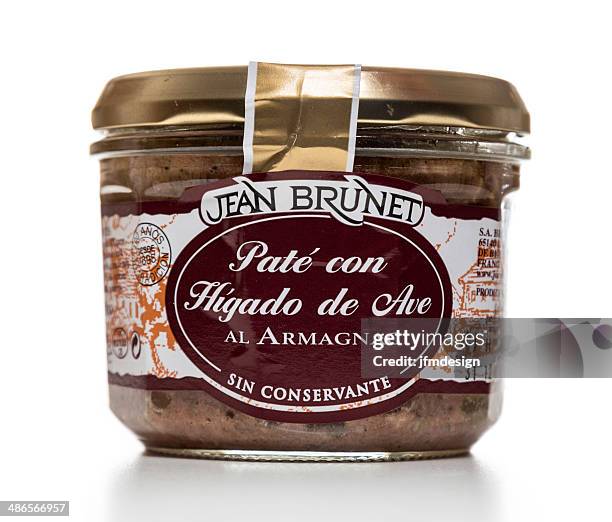 jean brunet paté con armagnac barattolo - pate foto e immagini stock