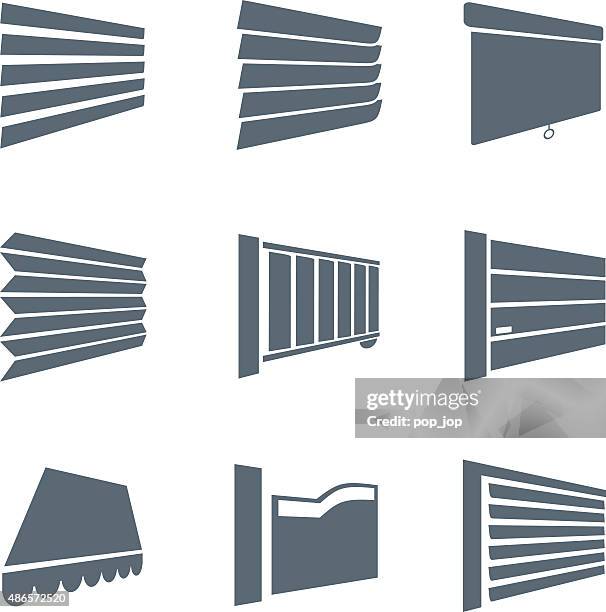 jalousie icons - illustration - roller shutter stock illustrations