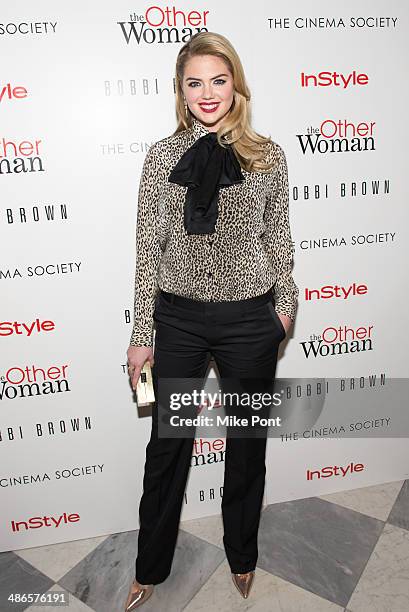 Actress Kate Upton attends The Cinema Society & Bobbi Brown with InStyle screening of "The Other Woman" at The Paley Center for Media on April 24,...