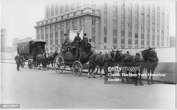 Wells Fargo coach, New York City, New York, New York, 1895.