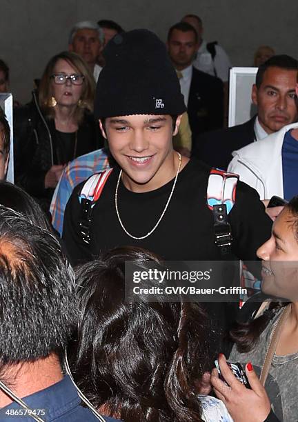 Austin Mahone seen at LAX on April 24, 2014 in Los Angeles, California.