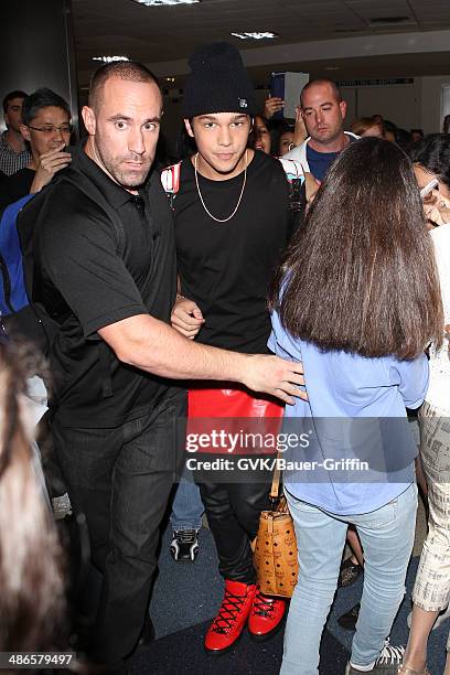 Austin Mahone seen at LAX on April 24, 2014 in Los Angeles, California.