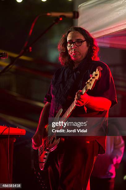 James McNew of Yo La Tengo performs on stage during Tibidabo Live Festival at Parc del Tibidabo on September 4, 2015 in Barcelona, Spain.