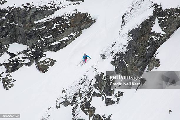 Lorraine Huber of Austria competes in the Big Mountain Qualifiers during The Freeski Open NZ at The Remarkables on September 4, 2015 in Queenstown,...
