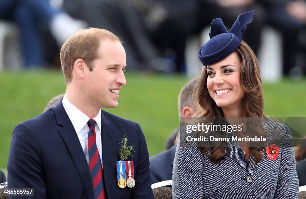 Prince William, Duke of Cambridge and Catherine, the Duchess of Cambridge attend an ANZAC Day commemorative service at the Australian War Memorial on...