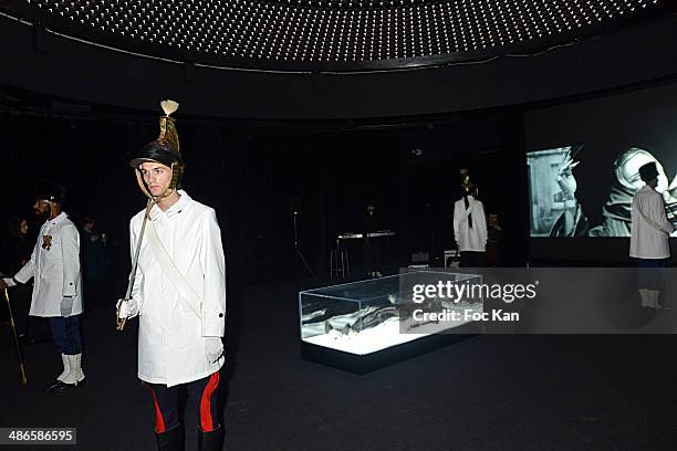 General view of atmosphere during the 'Vers L'Infini Et Au Dela' Mathieu Cesare Book Launch Cocktail at Lo/A Edition Rue Volney on April 24, 2014 in...