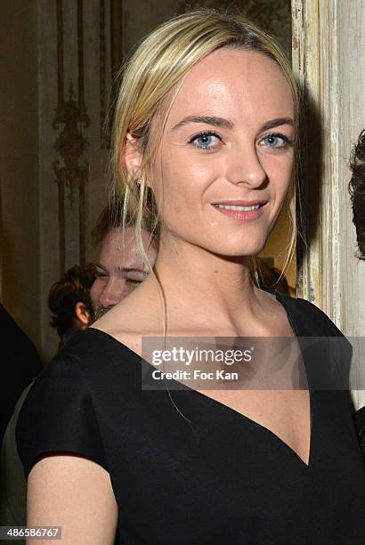 Virginie Courtin Clarins attends the 'Vers L'Infini Et Au Dela' Mathieu Cesare Book Launch Cocktail at Lo/A Edition Rue Volney on April 24, 2014 in...