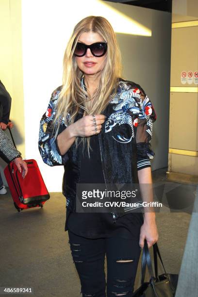 Fergie seen at LAX on April 24, 2014 in Los Angeles, California.