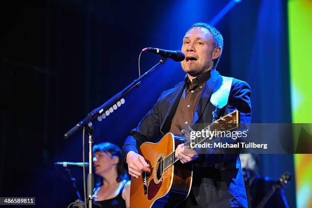 Musician David Gray performs at The Wilshire Ebell Theatre on April 24, 2014 in Los Angeles, California.