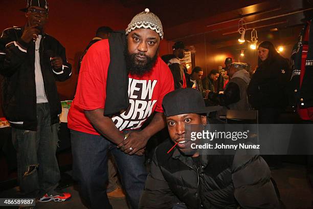 Sean Price and Lil Fame attend So Fresh & So Hip-Hop Present Sean Price at S.O.B.'s on April 24, 2014 in New York City.