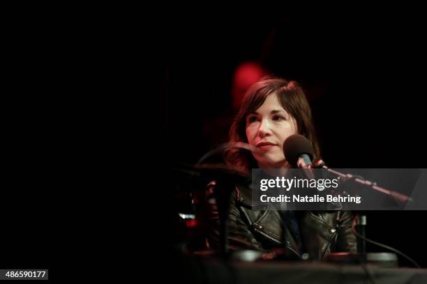Carrie Brownstein musician and co-creator of the TV show 'Portlandia' is interviwed by Jian Ghomeshi for the radio show Q With Jian Ghomeshi live at...