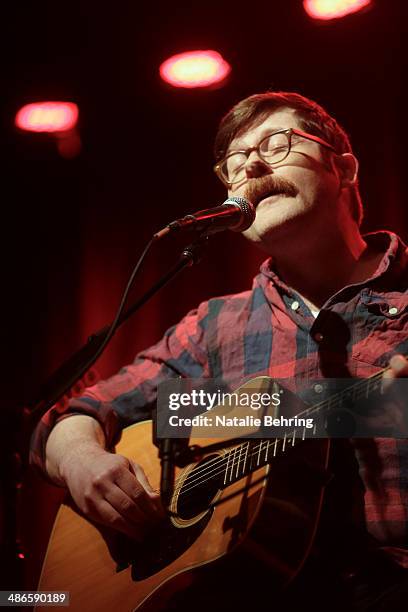 Colin Meloy frontman of the indie band the Decemberists performs at the recording of radio show Q With Jian Ghomeshi live at Aladdin Theater on April...
