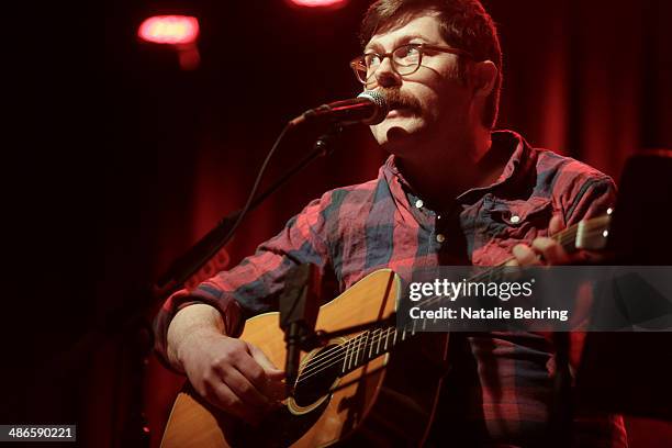 Colin Meloy frontman of the indie band the Decemberists performs at the recording of radio show Q With Jian Ghomeshi live at Aladdin Theater on April...