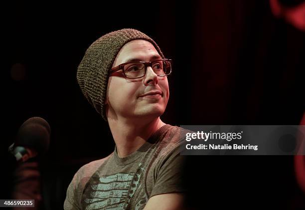 Daniel H Wildon author and robot expert during an interview taped live for Q With Jian Ghomeshi at Aladdin Theater on April 24, 2014 in Portland,...