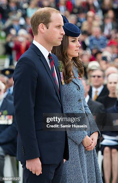Prince William, Duke of Cambridge and Catherine, Duchess of Cambridge attend the ANZAC Day commemorative service at the Australian War Memorial on...