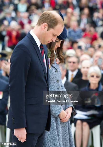 Prince William, Duke of Cambridge and Catherine, Duchess of Cambridge attend the ANZAC Day commemorative service at the Australian War Memorial on...