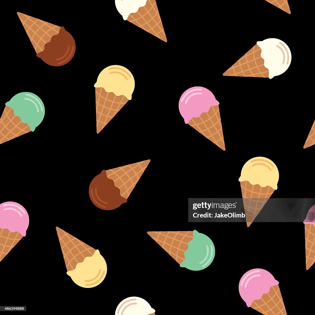 Cornet de glace motif saveurs