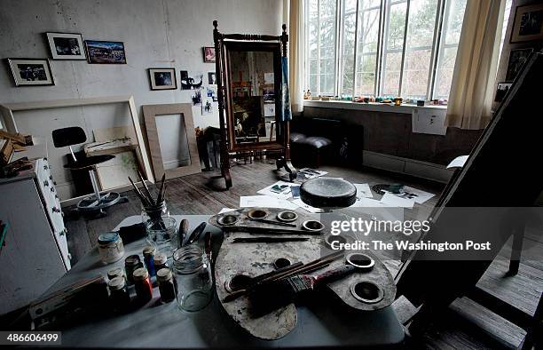 The studio of late artist Andrew Wyeth on April 7 in Chadds Ford, PA. Wyeth's studio is now part of the Brandywine River Museum.