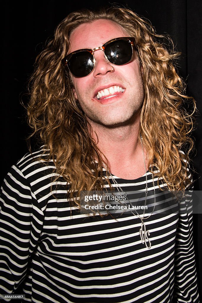 Mod Sun Rapper Rapper Mod Sun poses backstage at El Rey Theatre on April 24, 2014 in ...