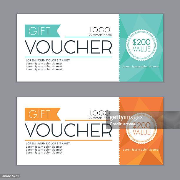 geschenkgutscheine vorlage. - gift voucher stock-grafiken, -clipart, -cartoons und -symbole