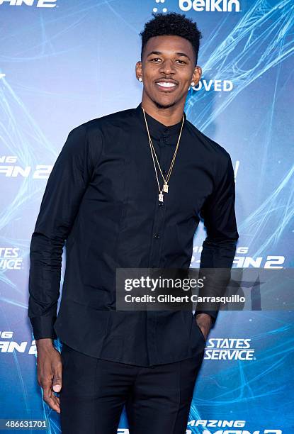 Basketball player Nick Young attends "The Amazing Spider-Man 2" premiere at the Ziegfeld Theater on April 24, 2014 in New York City.