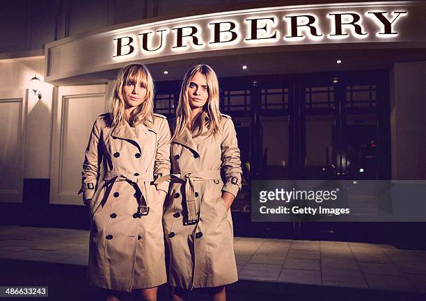 Models Suki Waterhouse and Cara Delevingne attend the Burberry brings London to Shanghai event on April 24, 2014 in Shanghai, China.