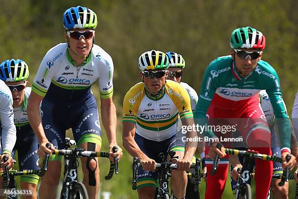 Simon Gerrans of Australia and the Orica GreenEdge Team rides up La Redoute during training for the 100th edition of the Liege-Bastogne-Liege road...