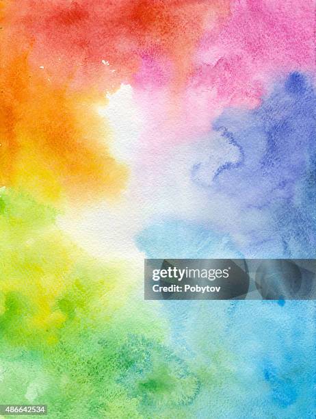 colorful watercolor background - rainbow 幅插畫檔、美工圖案、卡通及圖標