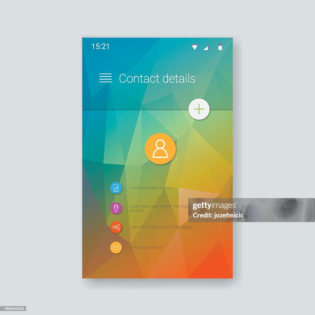 Contact Menu Material Design Vector User Interface Contacts App Menu Set Of High-Res ...