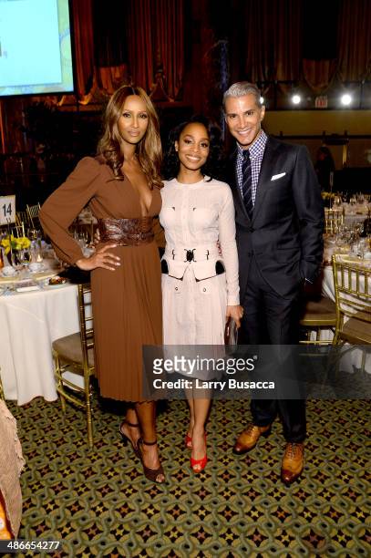 Iman, Anika Noni Rose and Jay Manuel attend Variety Power Of Women: New York presented by FYI at Cipriani 42nd Street on April 25, 2014 in New York...