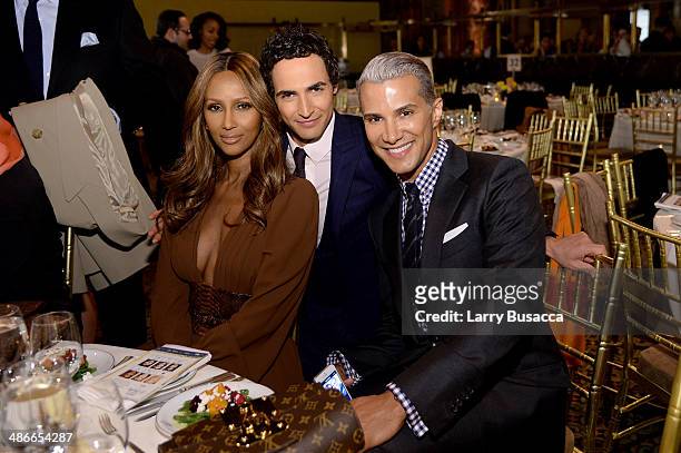 Model Iman, Zac Posen and Jay Manuel attend Variety Power Of Women: New York presented by FYI at Cipriani 42nd Street on April 25, 2014 in New York...