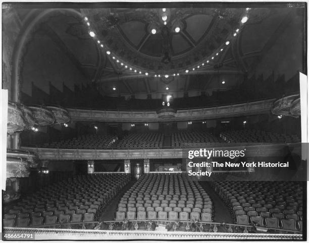 Interior view of the New Amsterdam Theatre from the stage, New York, New York, 1895.