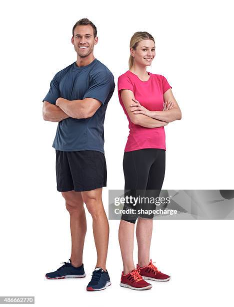 amigos de aptidão - roupa desportiva imagens e fotografias de stock