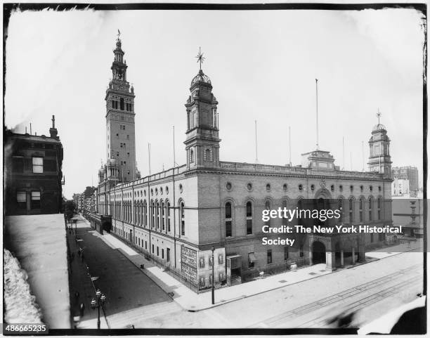 The Park Avenue side of Madison Square Garden, New York, New York, 1895.