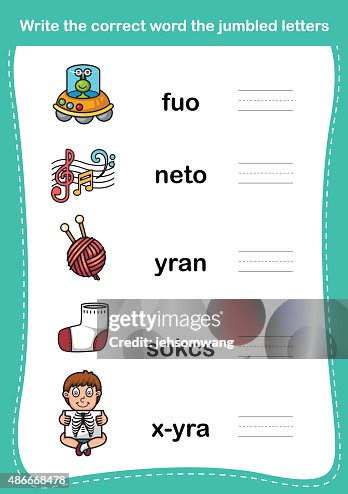 Write The Correct Word The Jumbled Letters High-Res Vector Graphic ...