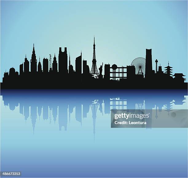 tokyo (detailed, moveable buildings) - shibuya stock illustrations