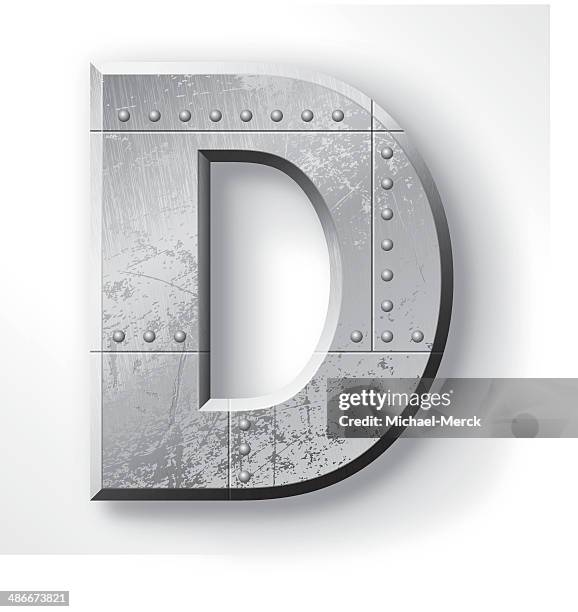 metal letter d - images of letter d stock illustrations