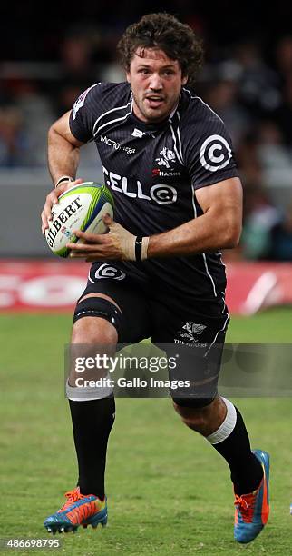 Ryan Kankowski of the Cell C Sharks during the Super Rugby match between Cell C Sharks and Highlanders at Growthpoint Kings Park on April 25, 2014 in...