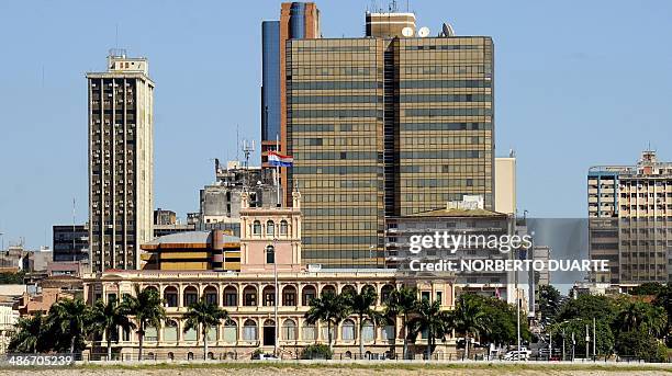 General view of the presidential palace in Asuncion on April 25, 2014. AFP PHOTO / Norberto Duarte