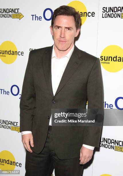 Rob Brydon attends the premiere of "The Trip To Italy" at Sundance London at Cineworld 02 Arena on April 25, 2014 in London, England.