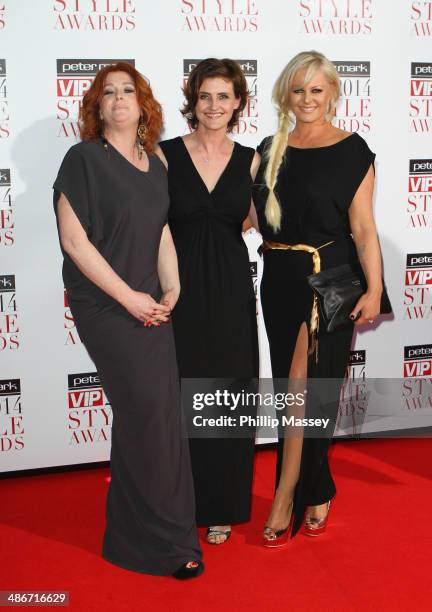 Bláthnaid Ní Chofaigh, Anna Nolan and Amanda Brunker attend the Peter Mark VIP Style Awards at Marker Hotel on April 25, 2014 in Dublin, Ireland.