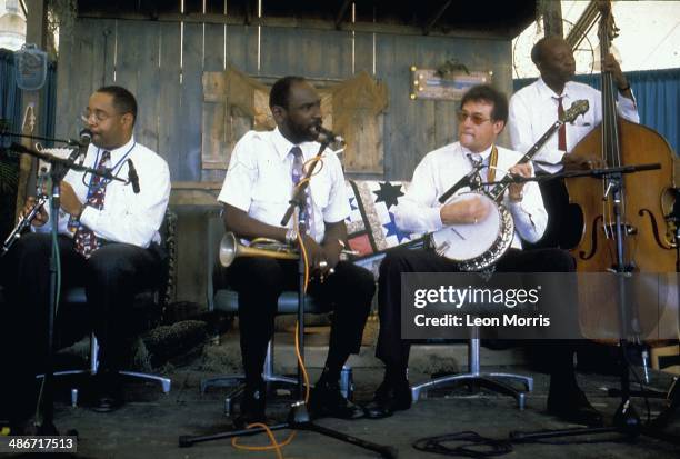The Preservation Hall Jazz Band on stage at the New Orleans Jazz Festival, Louisiana, 1995.